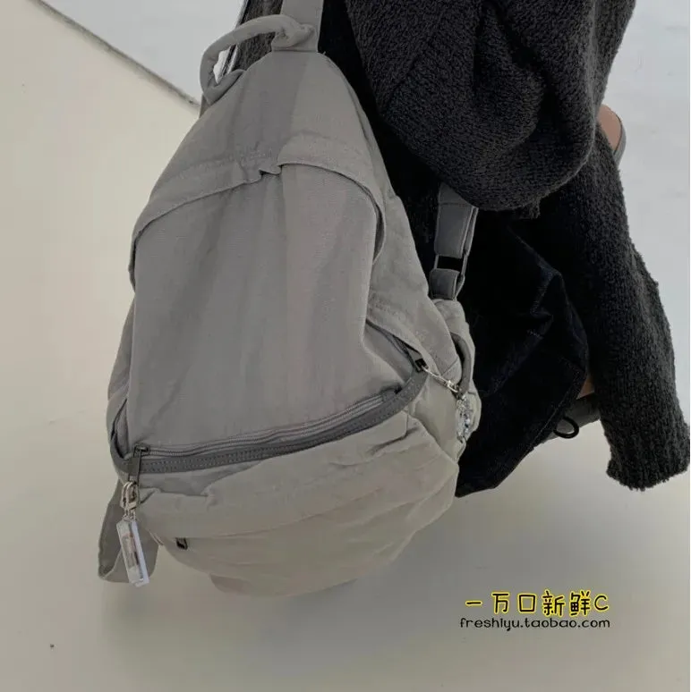 TAVIMART  -  Vintage Backpack for Women Preppy Style Canvas Women Rucksack Zipper Casual Medium-Capacity European-American Style Female Bag