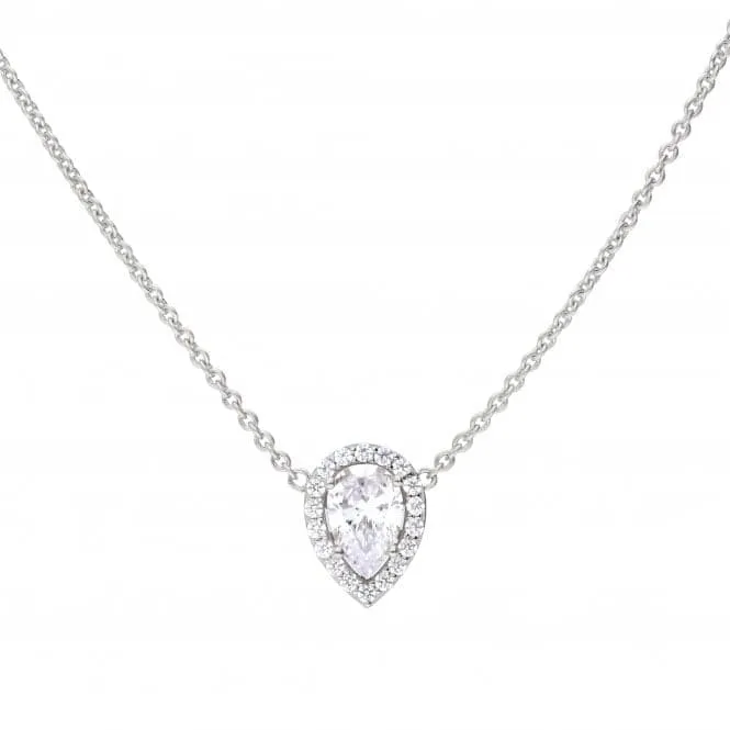 Teardrop Halo Cubic Zirconia Necklace N4403