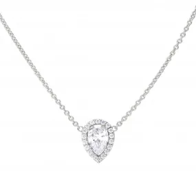 Teardrop Halo Cubic Zirconia Necklace N4403