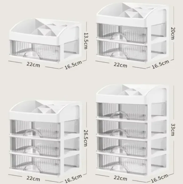 Transparent Desktop Makeup Organizer