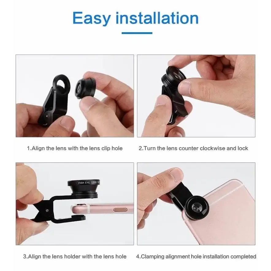 Universal 3IN1 Clip-on Phone Camera Lens. L( M 25)
