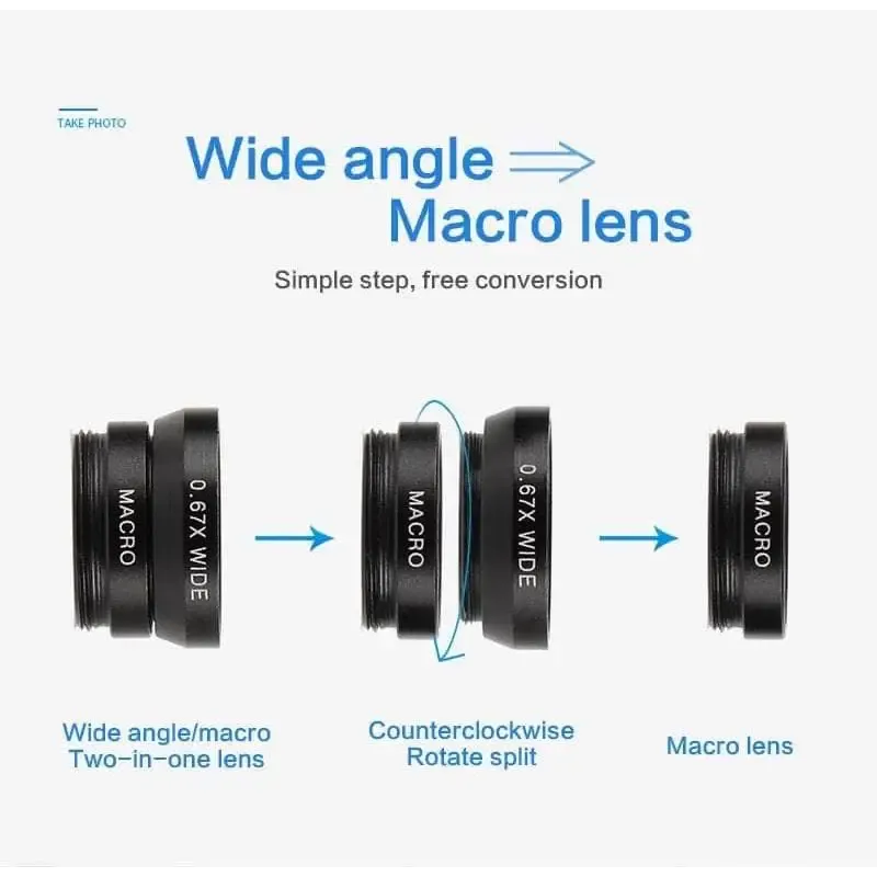 Universal 3IN1 Clip-on Phone Camera Lens. L( M 25)