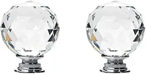 Vila 2002 Crystal Knobs, 2 Pack Round Crystal Door Handles 40mm Drawer Knobs and Furniture Knob (1 pack)