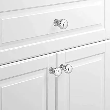 Vila 2002 Crystal Knobs, 2 Pack Round Crystal Door Handles 40mm Drawer Knobs and Furniture Knob (1 pack)