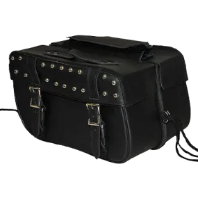 VS219 Vance Leather 2 Strap Studded Saddle Bag with Carry Conceal Pocket