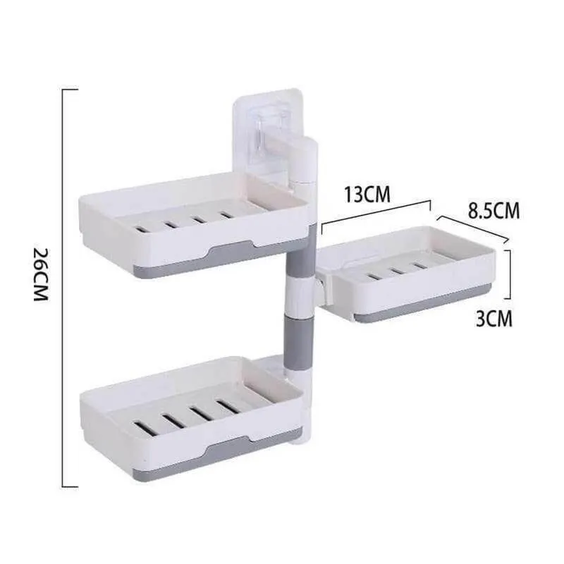 Wall-Mounted Multi Layer Rotatable Soap Holder