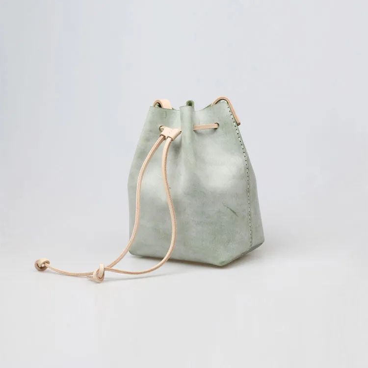 Wax Leather Bucket Bag Womens Crossbody Bags Shoulder Bag for Women