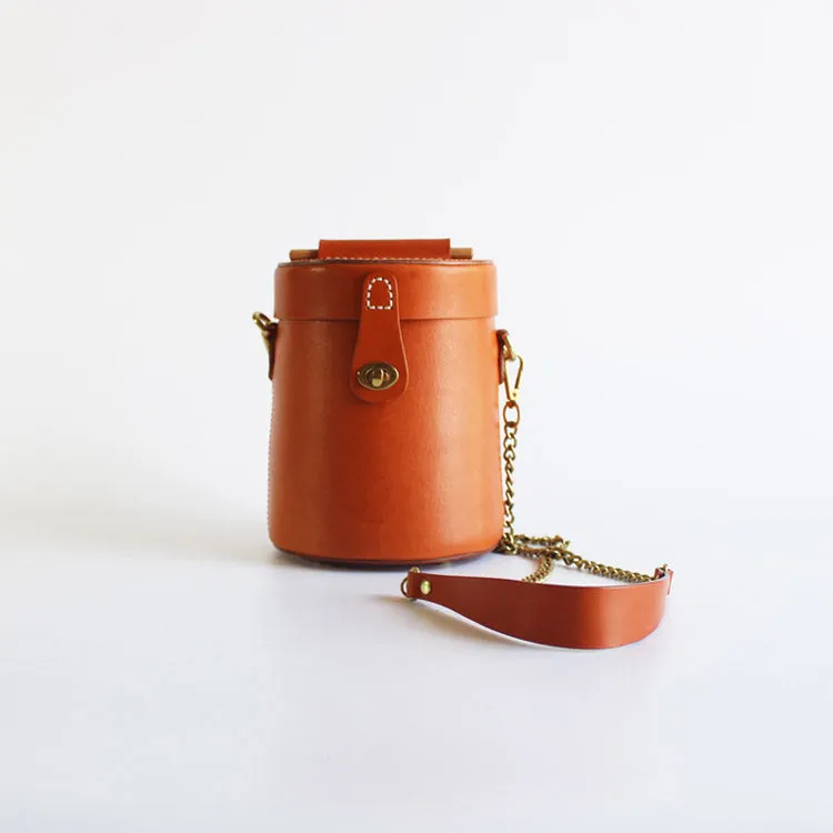 Women Vintage Leather Bucket Bag Crossbody Bags Handbags for Women