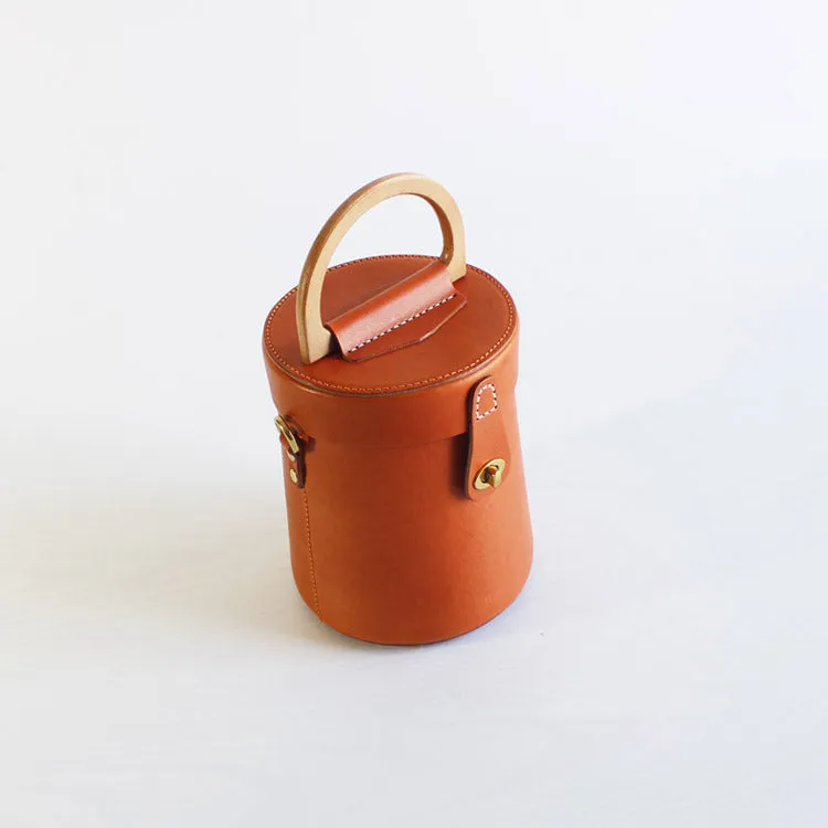 Women Vintage Leather Bucket Bag Crossbody Bags Handbags for Women