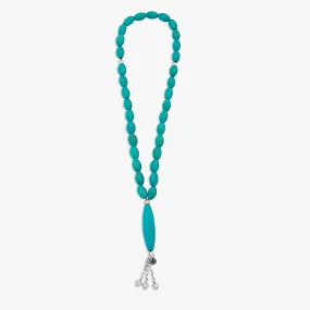 Worry Beads In Blue Rhodium Plated Silver