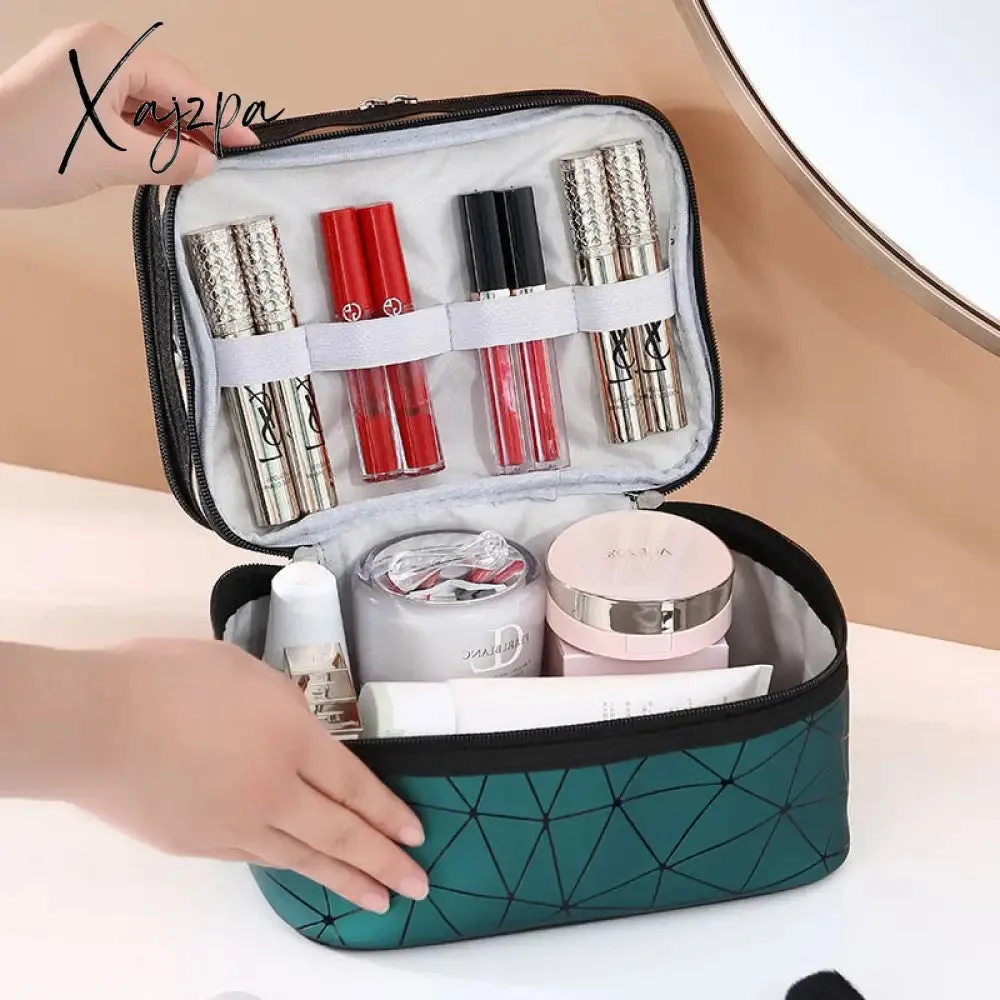 Xajzpa - Multifunction Double Transparent Cosmetic Bag Women Make Up Case Big Capacity Travel Makeup Organizer Toiletry Beauty Storage