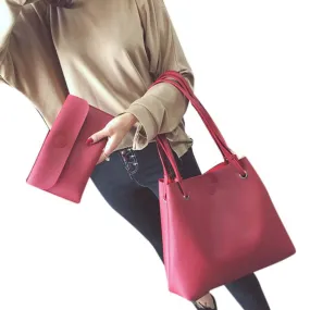 Xiniu women bags set 2 pcs Women Leather Litchi Stria Single Shoulder Bag Clutch Bag bolsa feminina Dropshipping#6M